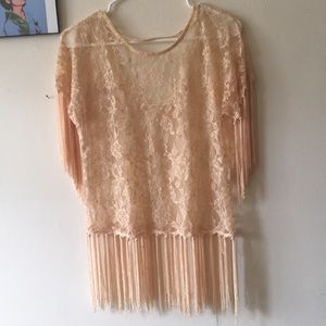 Gold fringe top